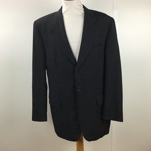 Hugo Boss Blazer‎ Mens 42R Black Super 100 Wool Barneys NY 3-Button Sport Coat